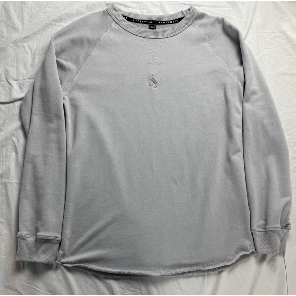 RYDERWEAR Mens Gray Crewneck Sweatshirt Raglan Sleeve Logo‎ Size M